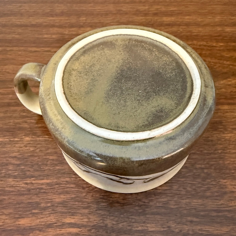 Vintage Otagiri Bird on Branch Stoneware Soup Mugs Set of 2 Earth Tone Cups - Picture 5 of 8